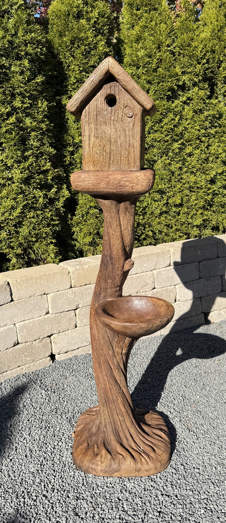 Tall Square Bird House and Feeder