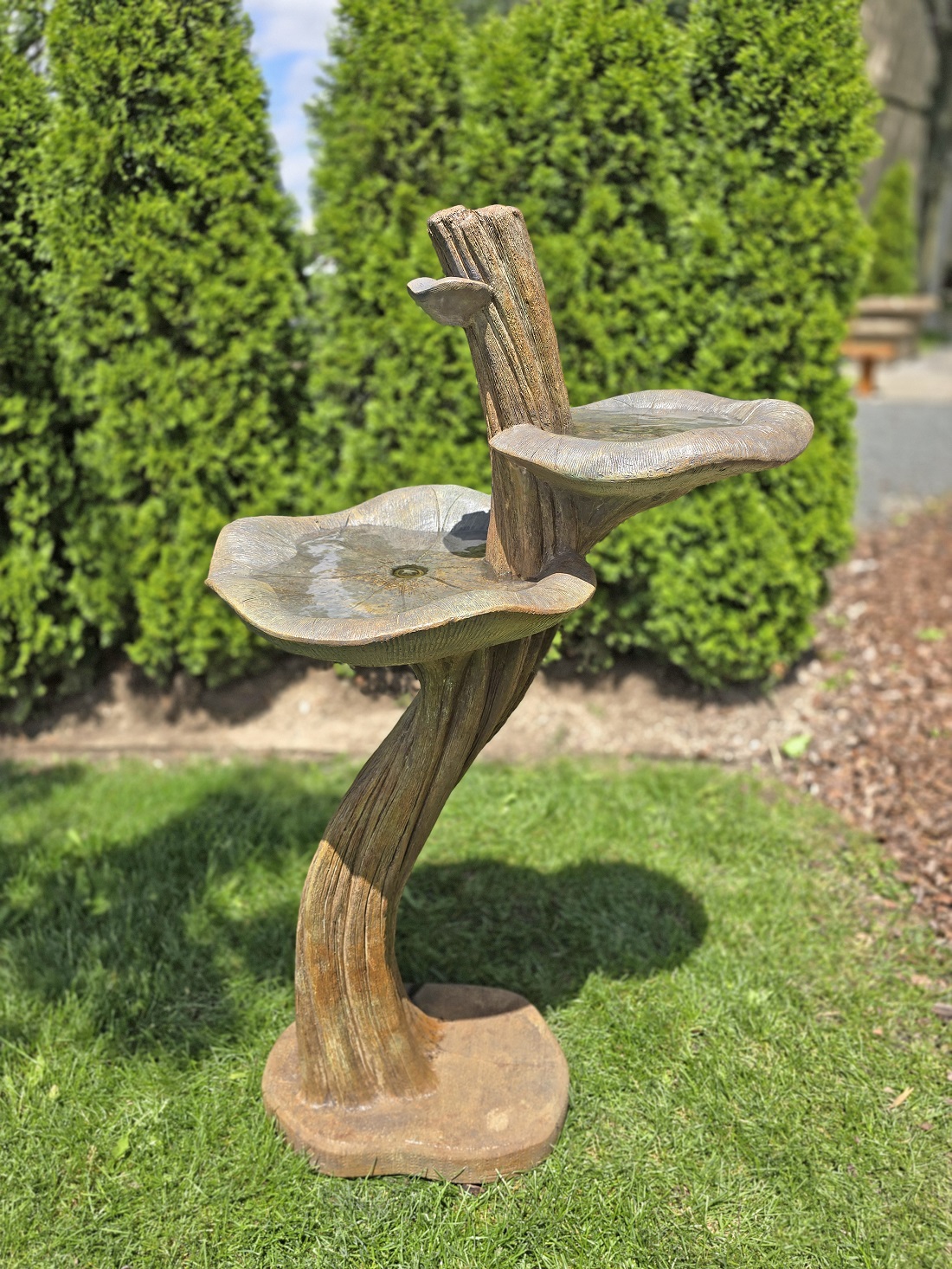 Double Lily Birdbath