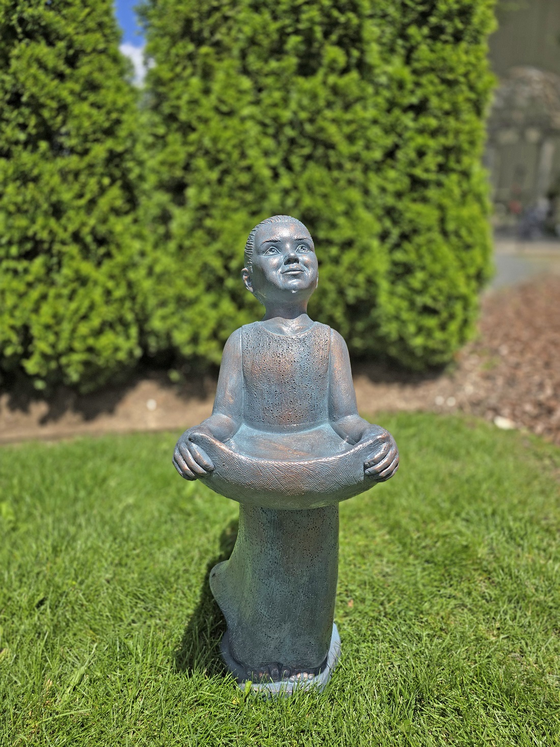 Gathering Girl Birdbath