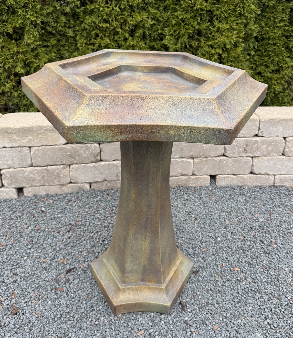 Hexagonal Prairie Birdbath