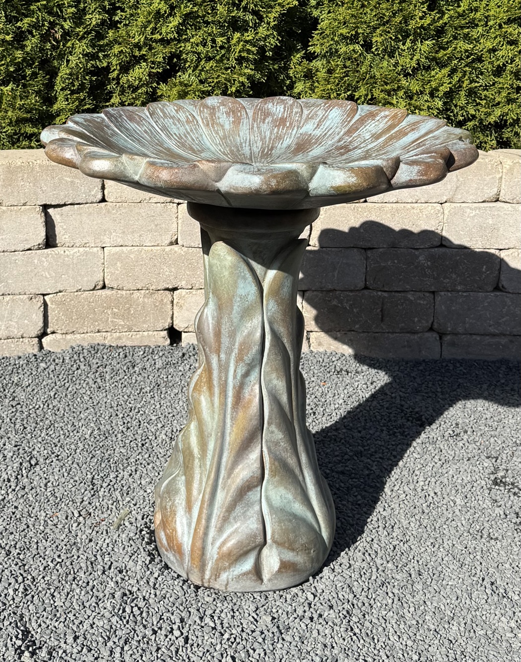 Tapered Petal Birdbath