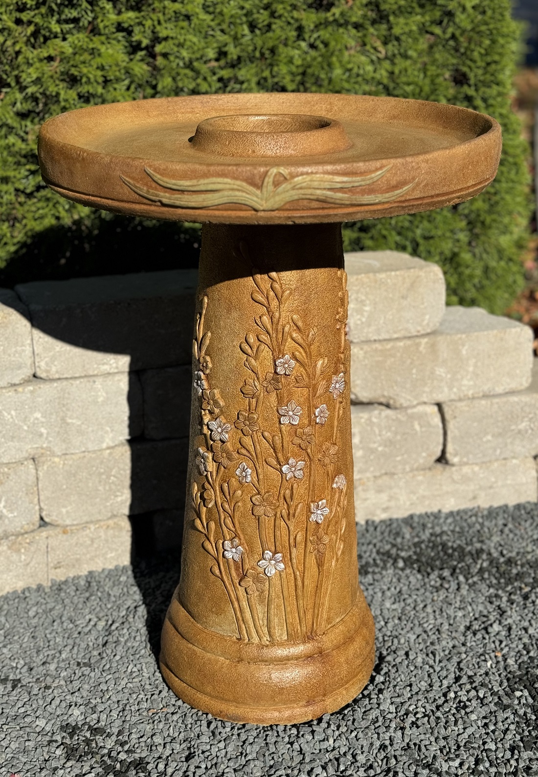 Wetlands Flowers Birdbath