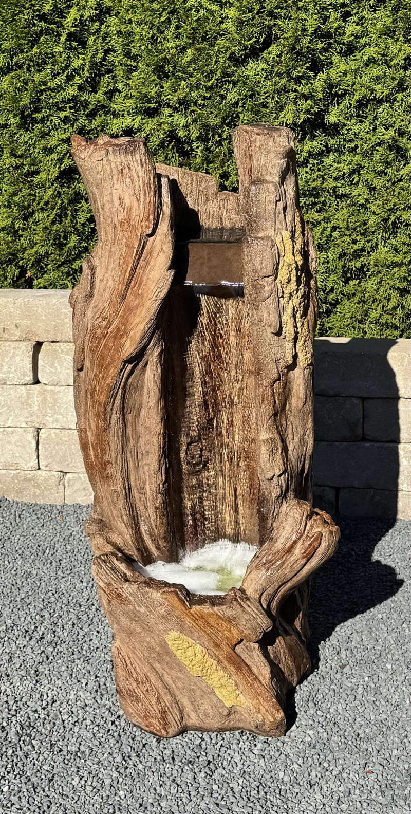Waterfall Log Fountain