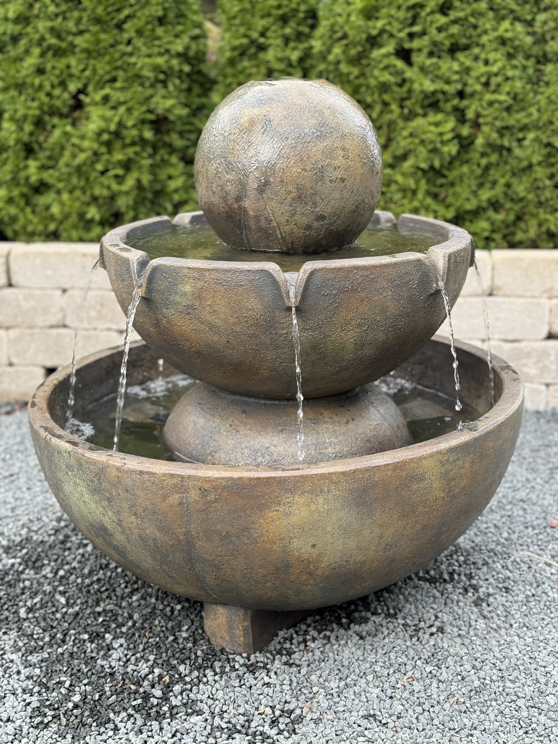 Large Sphere Stone Vessels Fountain