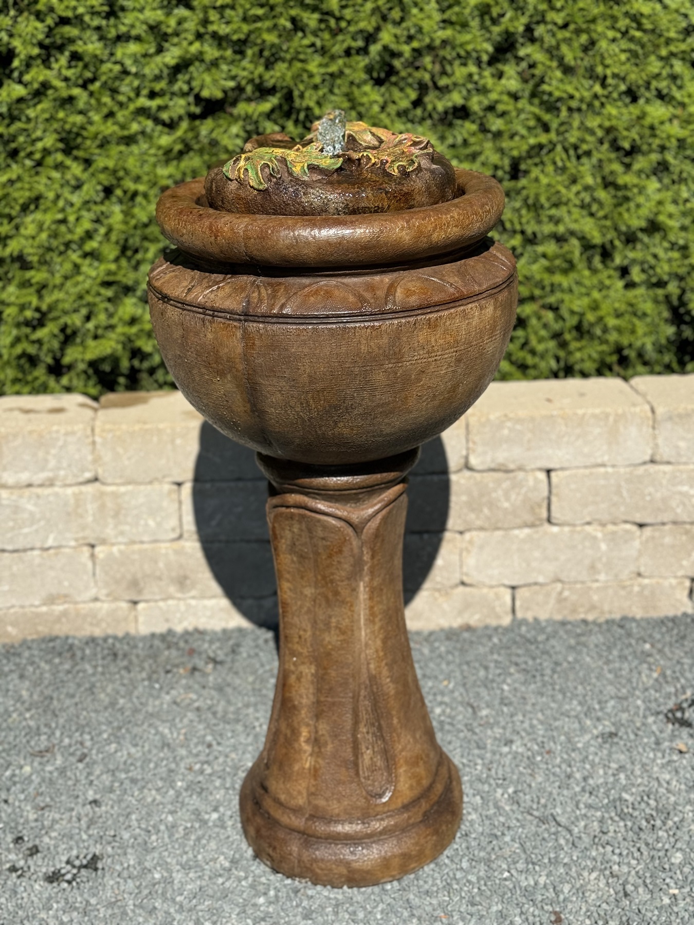 Tall Maple Leaf Patio Bubbler Fountain