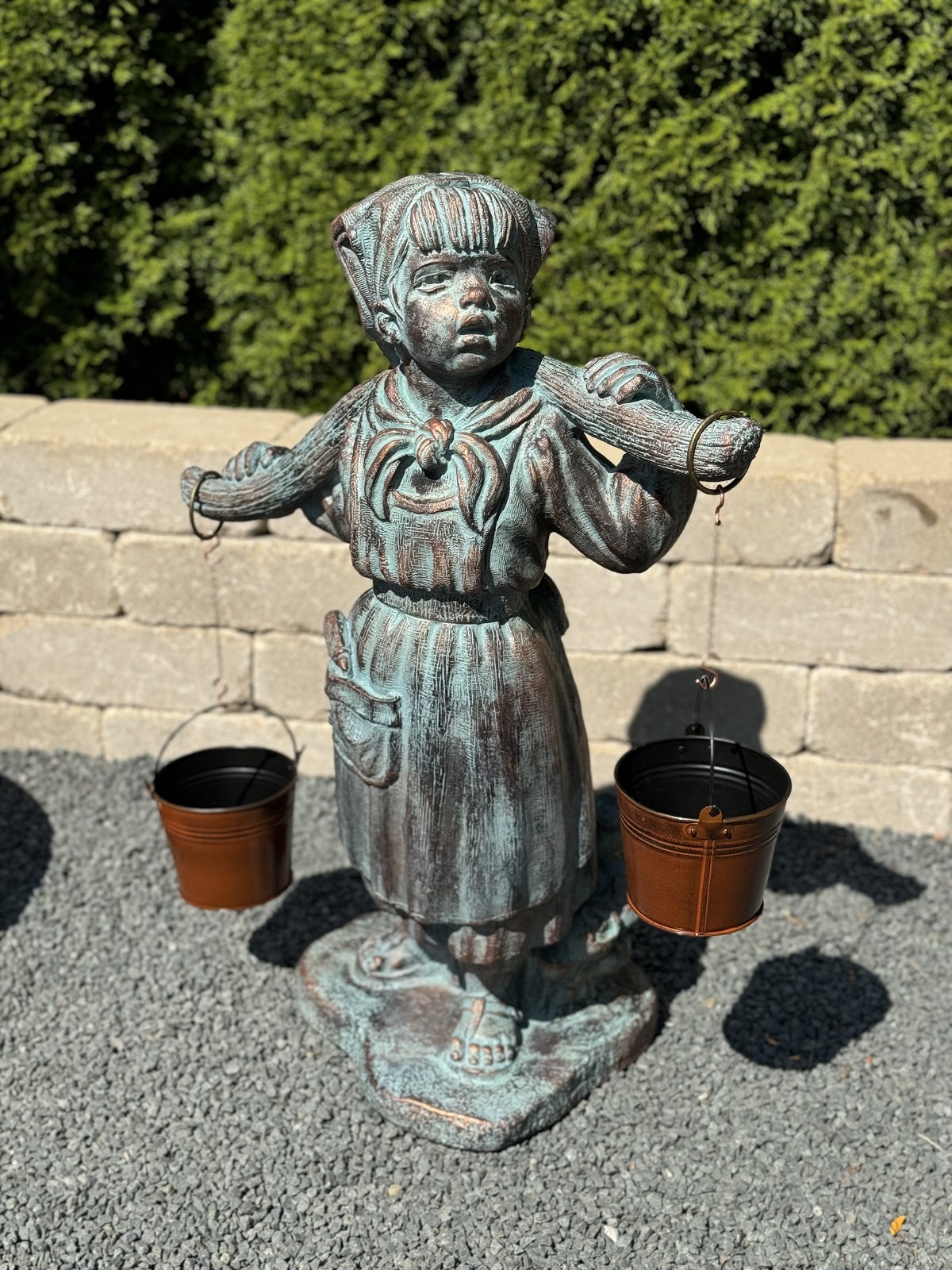 Milkmaid Planter with Copper Pails