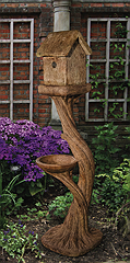 Tall Square Bird House and Feeder