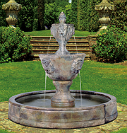 Medium Two-Tier Leonesco Fountain in Valencia Pool