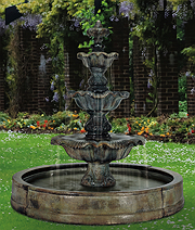 Three Tier Renaissance Fountain in Valencia Pool