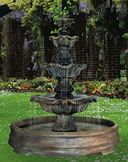 Three Tier Renaissance Fountain in Grando Pool